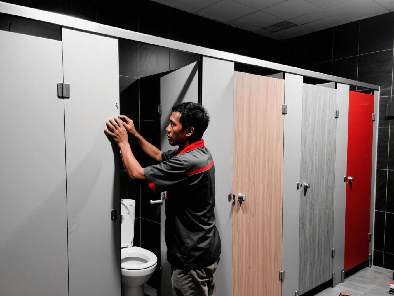 Jual Pasang Instalasi Toilet Cubicle (partisi + pemasangan) 3